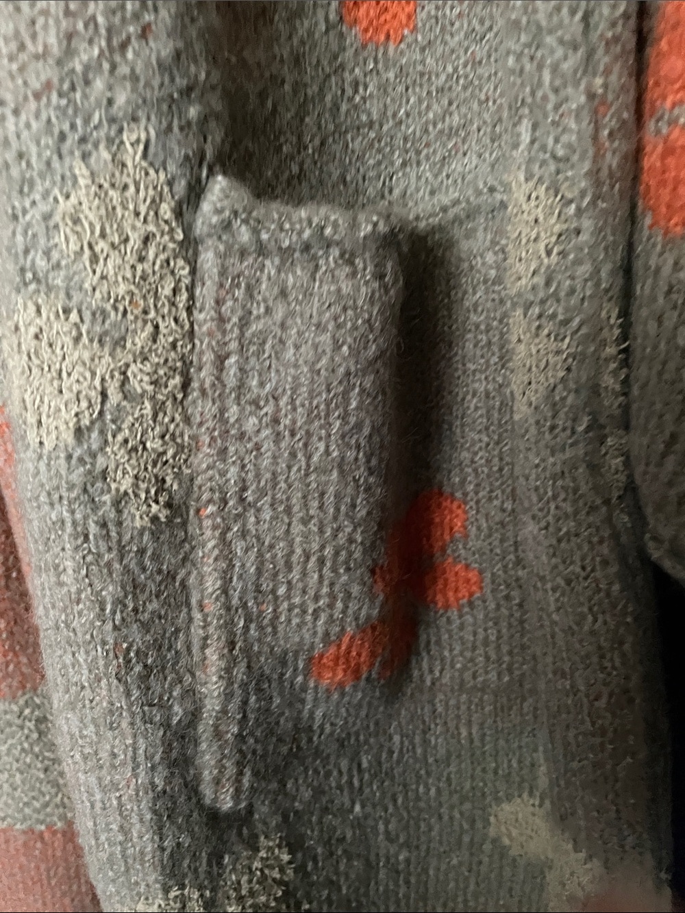POL Floral Stripe Open-Front Cardigan - Gray & Coral - Picture 3 of 14